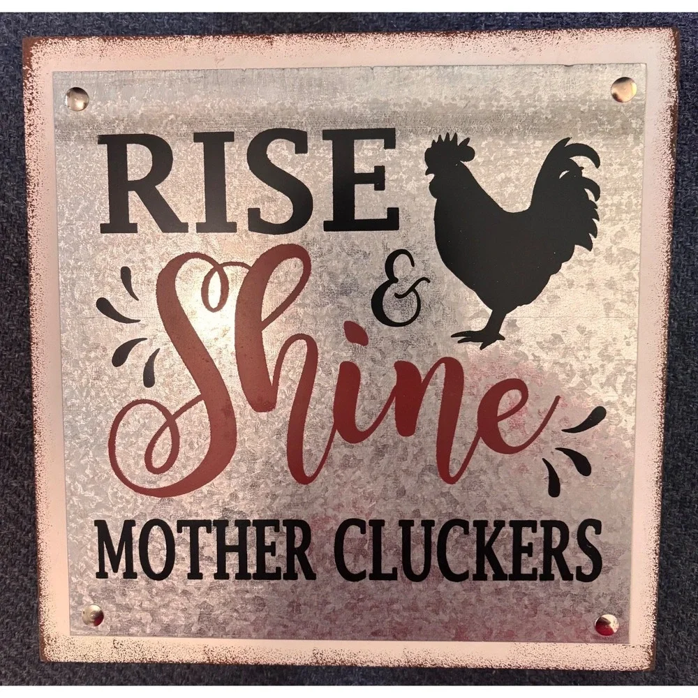 Rise and Shine Mother Cluckers Rooster Wall or Shelf Plaque
